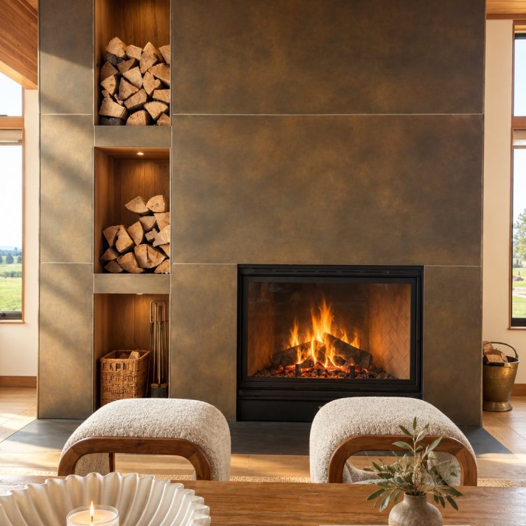 Antique brass wall cladding in Nova Scotia, Canada