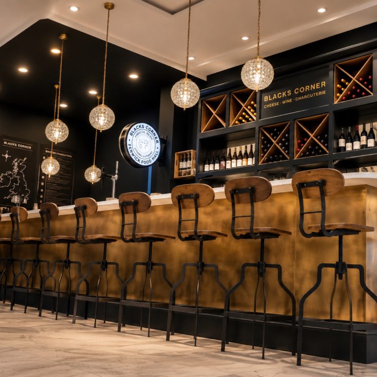 Metal corner bar cladding at Blacks
