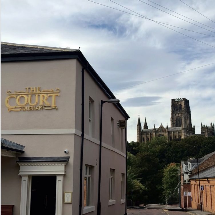 The Court, Durham — metal lettering signage